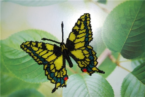 Бабочка Махаон из бисера